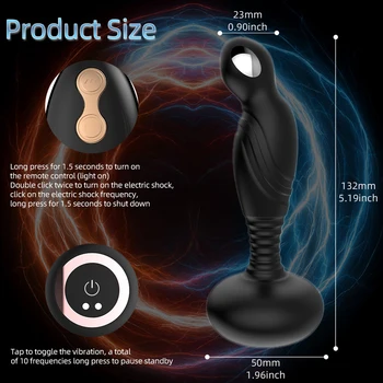 10 Честотата на Поклащам Анален Накрайник Дистанционно Управление Пръст Вибратор Електрически Шок Масажор на Простатата Мъжки Мастурбатор Секс Играчки за Мъже