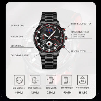 NIBOSI 2022 Мъжки Часовници Най-добрата Марка на Луксозни Кварцови Часовници за Мъже Златни Reloj Hombre Хронограф Спортни Ръчни Часовници за Мъже Relogio Masculino