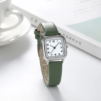 Нови INS малки сребърни малки квадратни цифров часовник дамски едро кварцов часы6