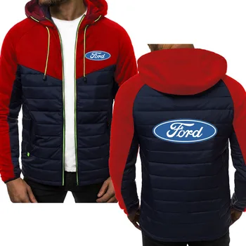 Есен нова топла дебели мъжки памучен яке с логото на автомобили Ford, благородна ред, мъжки руното ветрозащитная яке в стил хип-хоп, палта, топ