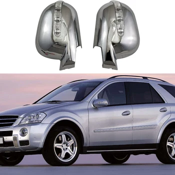 Готовите Капачки за Огледала за обратно виждане с led Автомобилни Аксесоари за Mercedes-Benz M-Class ML W163 1997-2005 ABS Хром