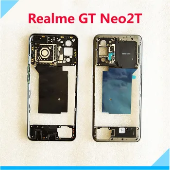 За Realme GT Neo2T Средната Рамка на Предната Рамка на Корпуса на Шасито Без Бутони за Регулиране на силата на Звука RMX3357 резервни Части за смартфони