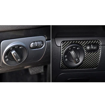 Рамката за управление на Ключа на фаровете на колата Стикер от Въглеродни влакна, Подходящи за VW Golf 6 R MK6 Scirocco 09-16