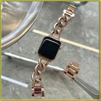 Абсолютно нов каишка за часовник Apple Watch iwatch 1/2/3/4/5/6/7 с по-голямата част на веригата от неръждаема стомана за watch7123456se