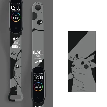 Гривна За Xiaomi Mi Smart Band 6 5 4 3 Каишка Pokemon Pikachu Гривна Коледен Подарък Спортни Ръчен TPU Xiaomi Официален Магазин