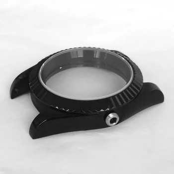 S-Черен 36 мм oyster стил на постоянното движение кучешки пръстен сапфирен кристал корпус пет бат каишка, подходящ за sei..nh35/36 movem