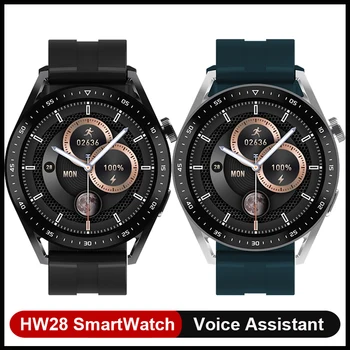2022 Нови Умен часовник HW28 NFC Смарт Часовници Мъжки 1,39-Инчов HD Екран Гласов Асистент Bluetooth Предизвикателство Калории pk Huawei GTR 3 GTS 2