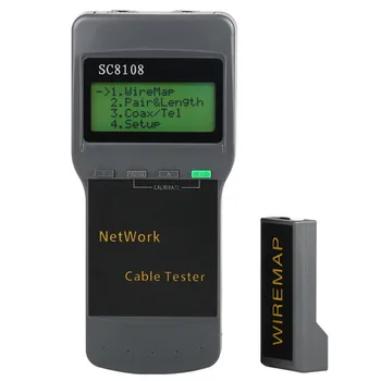 SC8108 Преносим LCD Мрежов Тестер Метър и Телефонен Кабел LAN Тестер и Метър С LCD Дисплей Измерване на Мрежова Линия RJ-45