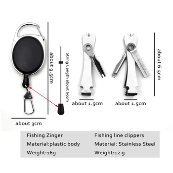MNFT Риболовен инструмент за бързо връзване на Възли 4 в 1, Стригане на Въжето с Втягивающим Устройство Zinger, Комбинираната Аксесоари за Риболов риболов, летят