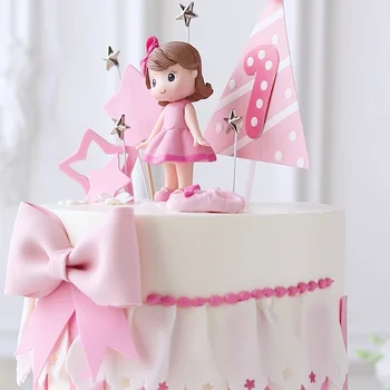 Ден За Защита На Децата Момичета Торта Топперы Украса На Малката Принцеса Декор Детски Рожден Ден За Печене Звезда Кукла Честита Нова Година Подаръци