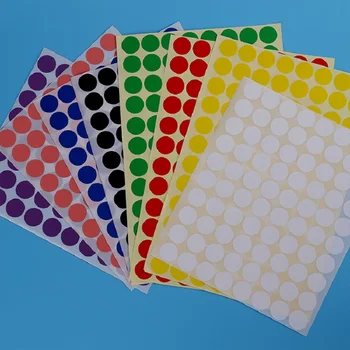 3000 бр 1 см / 2 см Хартиени Самозалепващи се Етикети За Етикети Цветни Малки Кръгли Стикери Классификационная Издател
