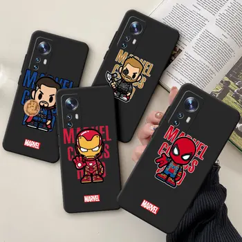 Черен Калъф за Xiaomi Mi 12S 12X10S 11 Lite 11T 11X 11i 12 Pro 10 10T 11 Ултра Броня за Телефон Marvel Spiderman Железния Човек, Тор Калъф