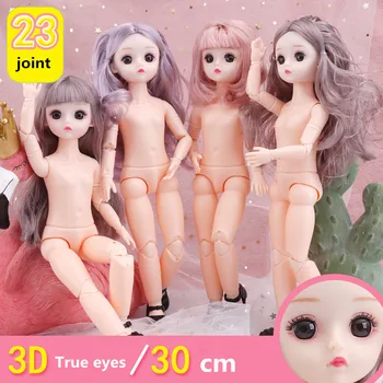 30 см Bjd Кукла 23 Съвместни Мобилни 3D Очите 1/6 Гол Момиче Гъвкави Стави Мода Кукла и Играчка за Момичета направи си САМ Коледен Подарък