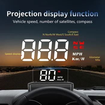 Кола на Универсален Цифров GPS за измерване на Скоростта на Hud Heads Up Дисплей Предупреждение За Превишаване на Скоростта И Умора Многофункционални Уреди За Интериор на Автомобили