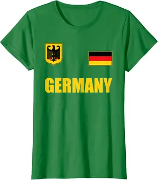 Футболист с флага на Германия в тениска немски фен Deutschland от Джърси