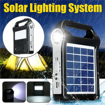 6 Акумулаторна Соларен Панел За Съхранение на Енергия Генераторная Система USB Зарядно Устройство С Лампа за Осветление на Домашни Външна Система за Слънчева Енергия Комплект