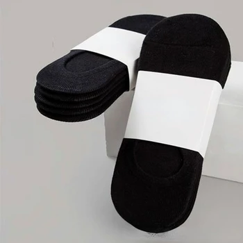 5 Чифта Памучни чорапи, мъжки Мода Пролет-лято Обикновена чорапи без показване, Бели Чорапи с дълбоко Деколте, Бизнес мъжки Чорапи на Едро