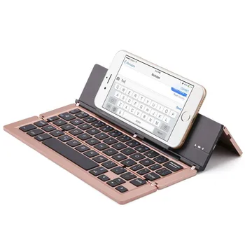 Клавиатурата на таблета, безжична клавиатура 3.0 портативна преносима клавиатура алуминиева сплав лаптоп КОМПЮТЪР сгъваема Клавиатура Блуэтоотх