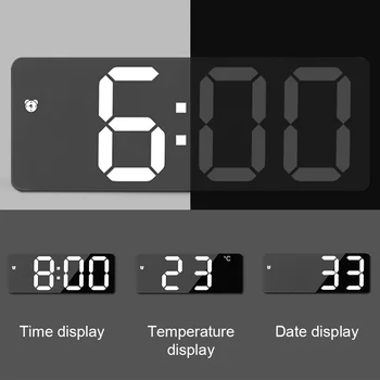 LED Дигитални Електронни Настолни Часовници Snooze Акрил/Slr Аларма Гласово Управление на Температурата Дисплей за Декорация на Дома