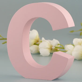 26 Букви От A-Z Розово Дървена Шатра Буква От Азбуката Именен Знак На Сватба, Рожден Ден