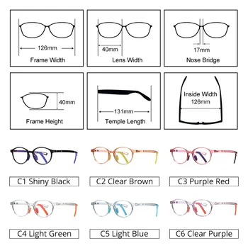 Двуцветен Качествени Защитни Очила Синя светлина За деца, Детски Очила в Рамки очила Без диоптър, Кръгла Оптични рамки TR90 D5114